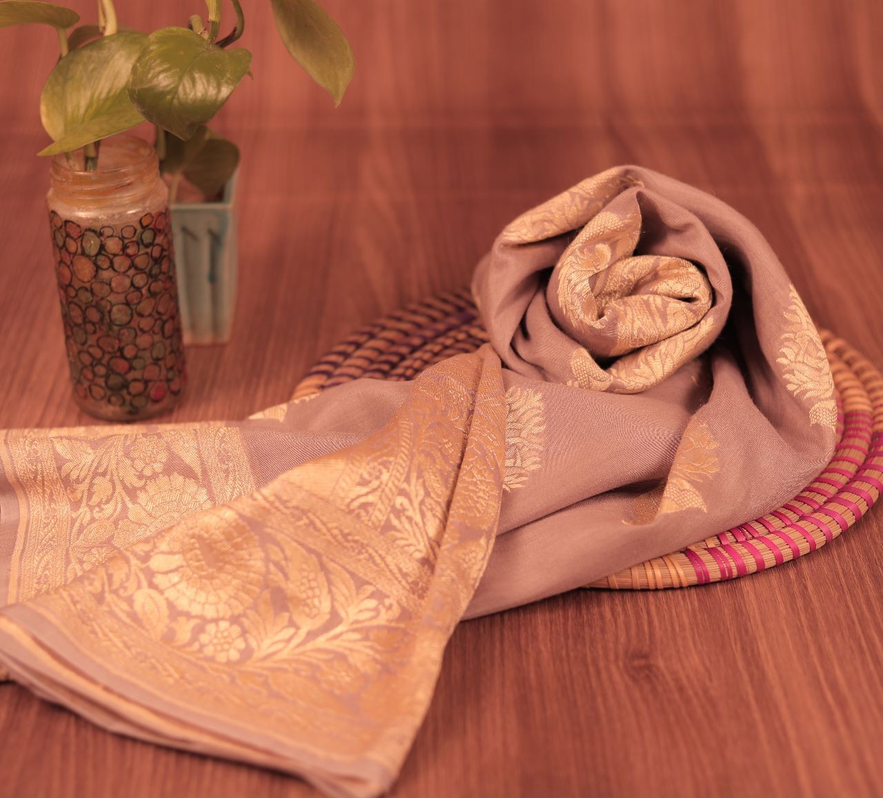 LIGHT PURPLE CHIFFON SILK DUPATTA